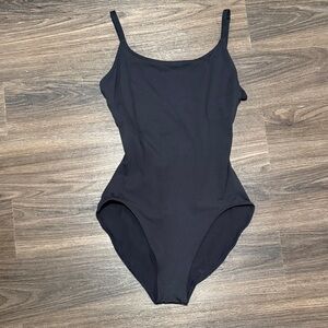 Black One Piece Bodysuit Dance Leotard Large